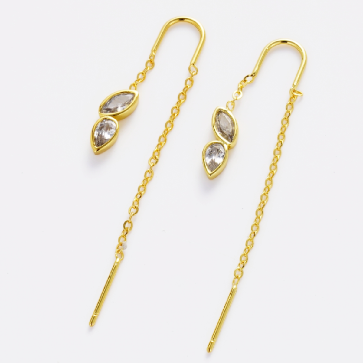 Ingrid Thread Earrings - Gold