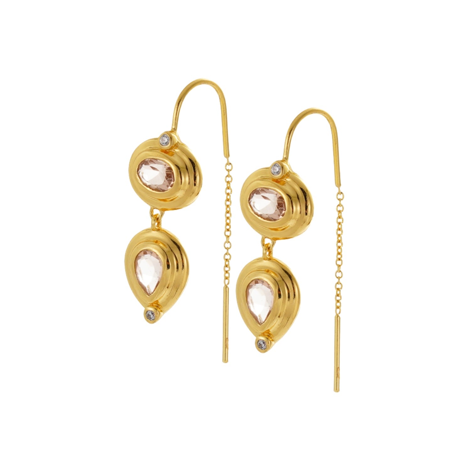 Chloe Threading Earrings - Morganite