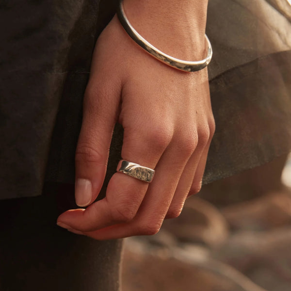 Fold Bangle - Silver