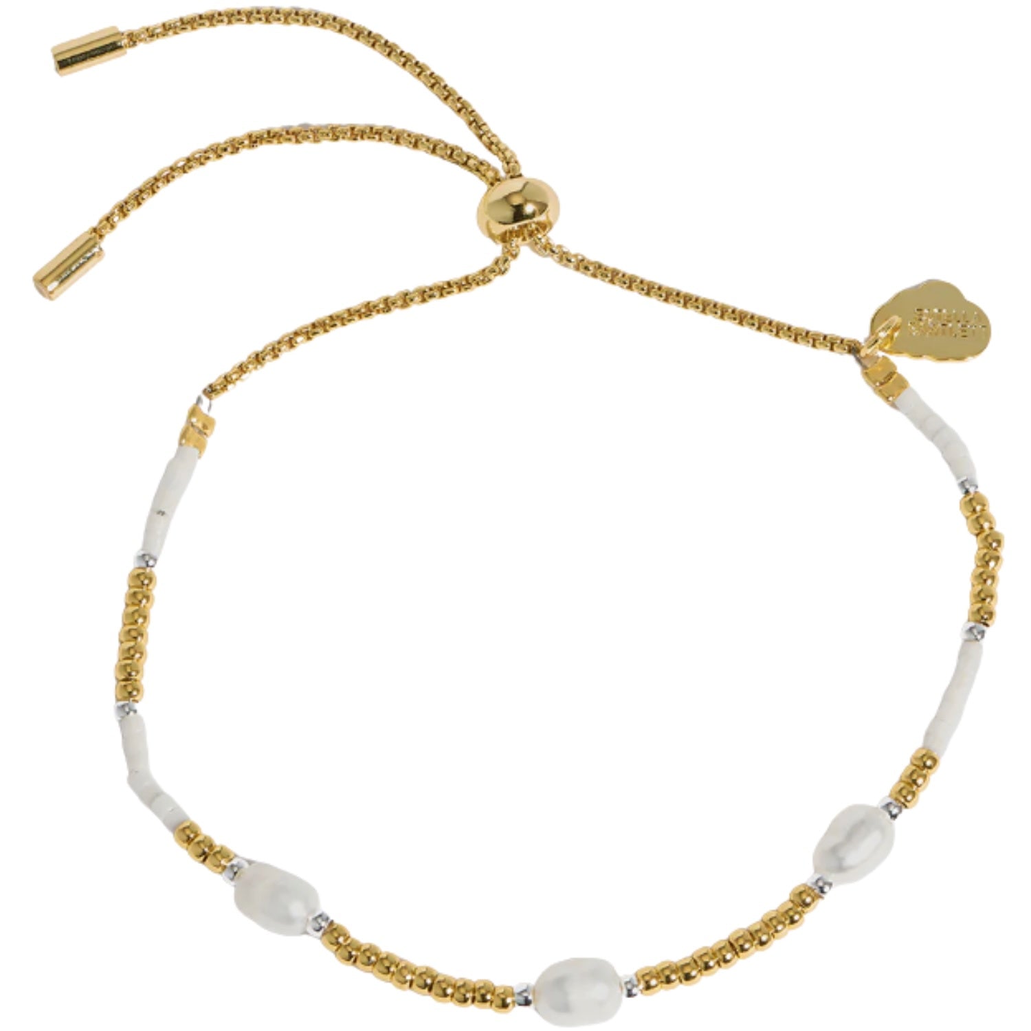 Pearl Station Bracelet - Gold Plated