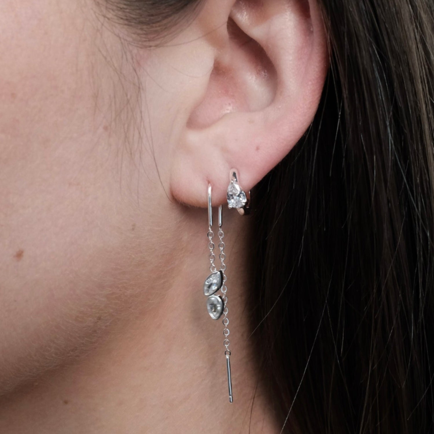 Esther Huggie Earring - Silver