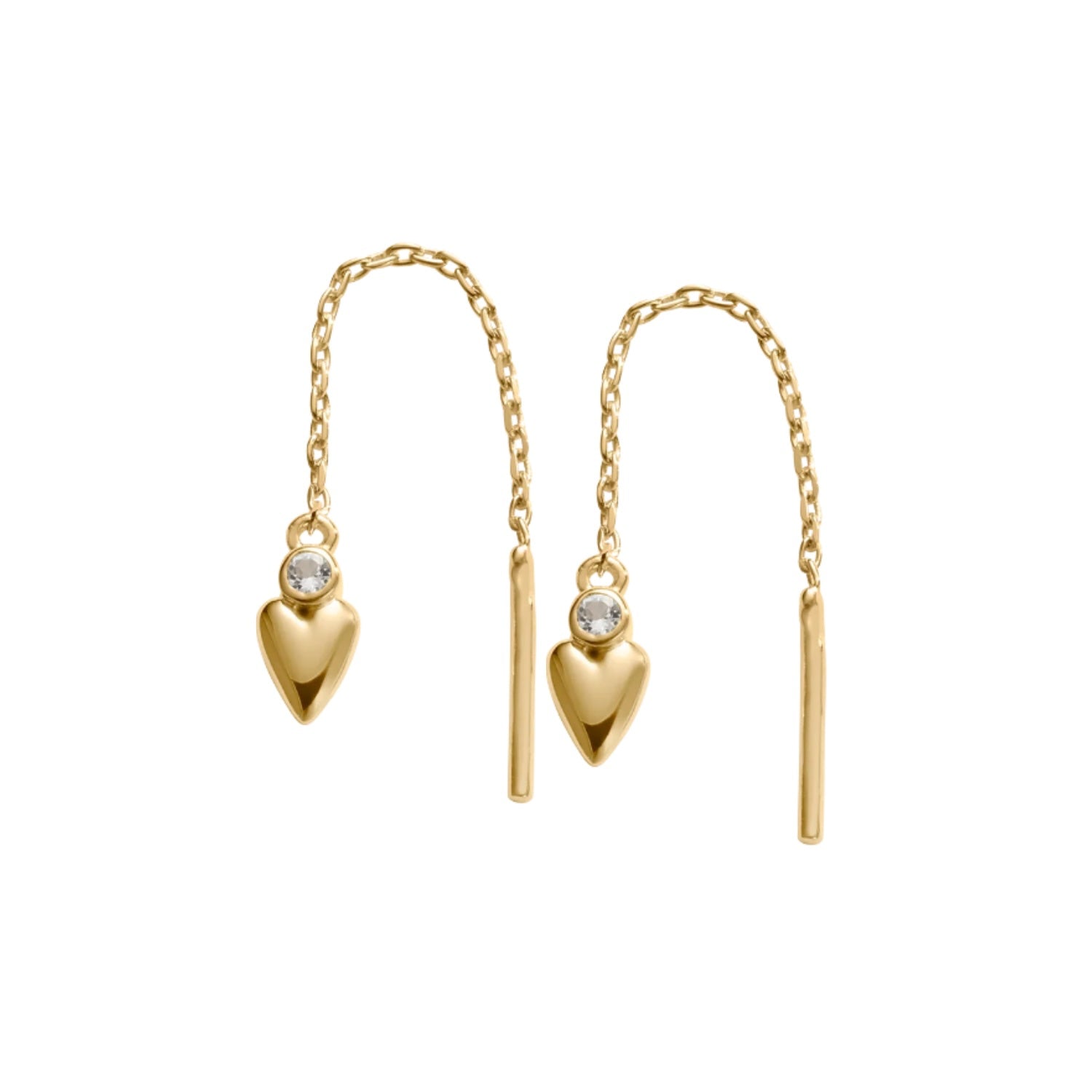 Abode Heart Threader Earring - Gold