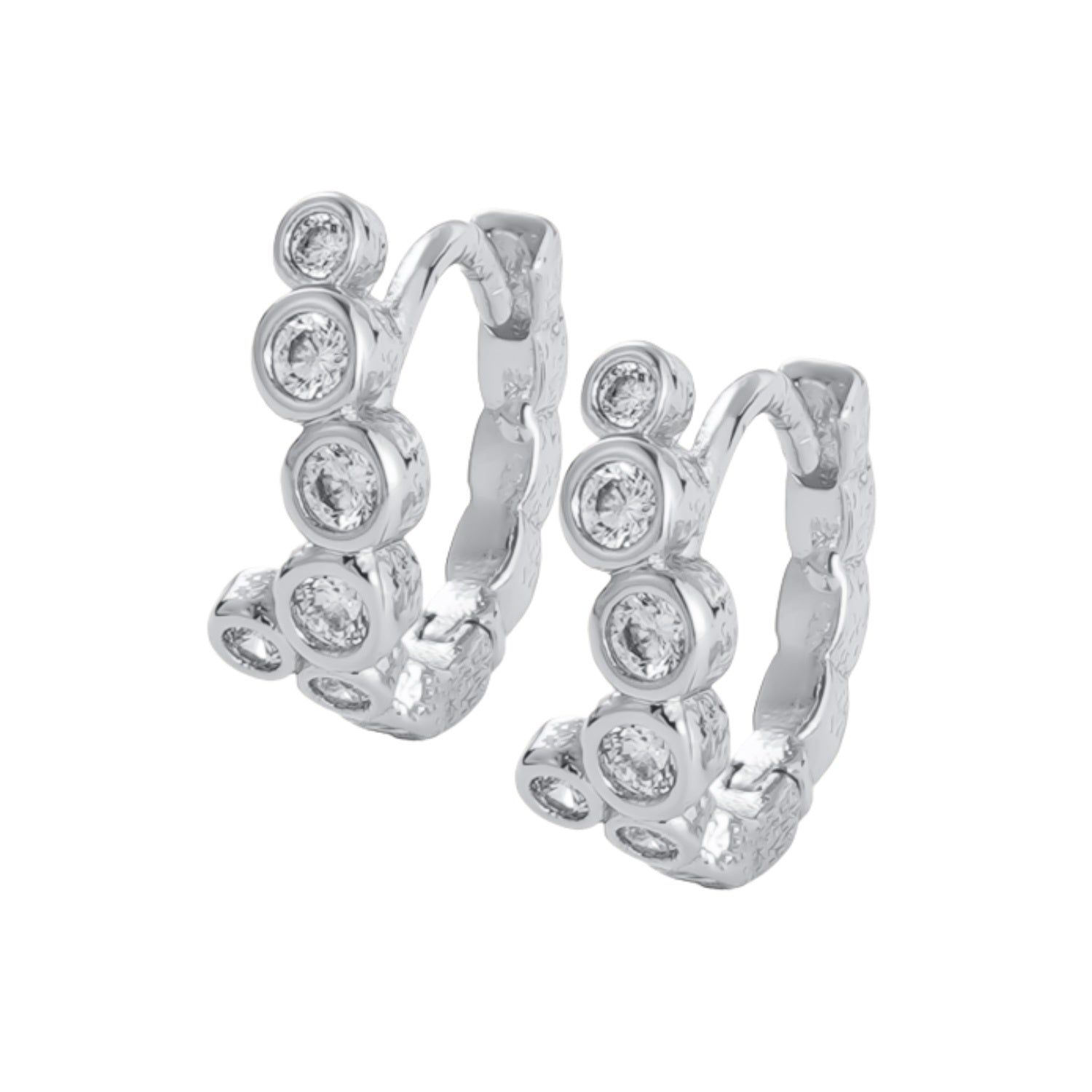 Florence Huggie Earrings - Silver