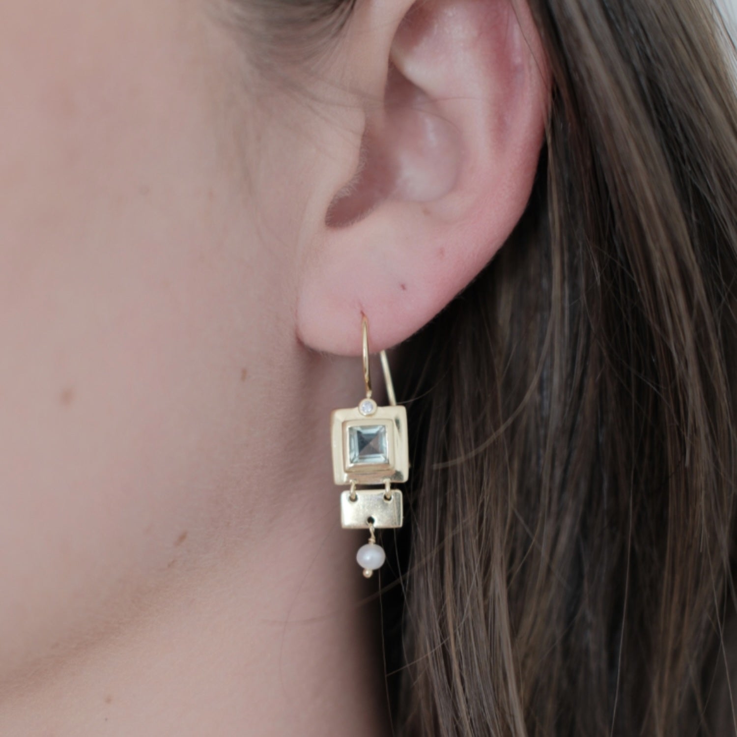 Tania Earrings - Green Amethyst