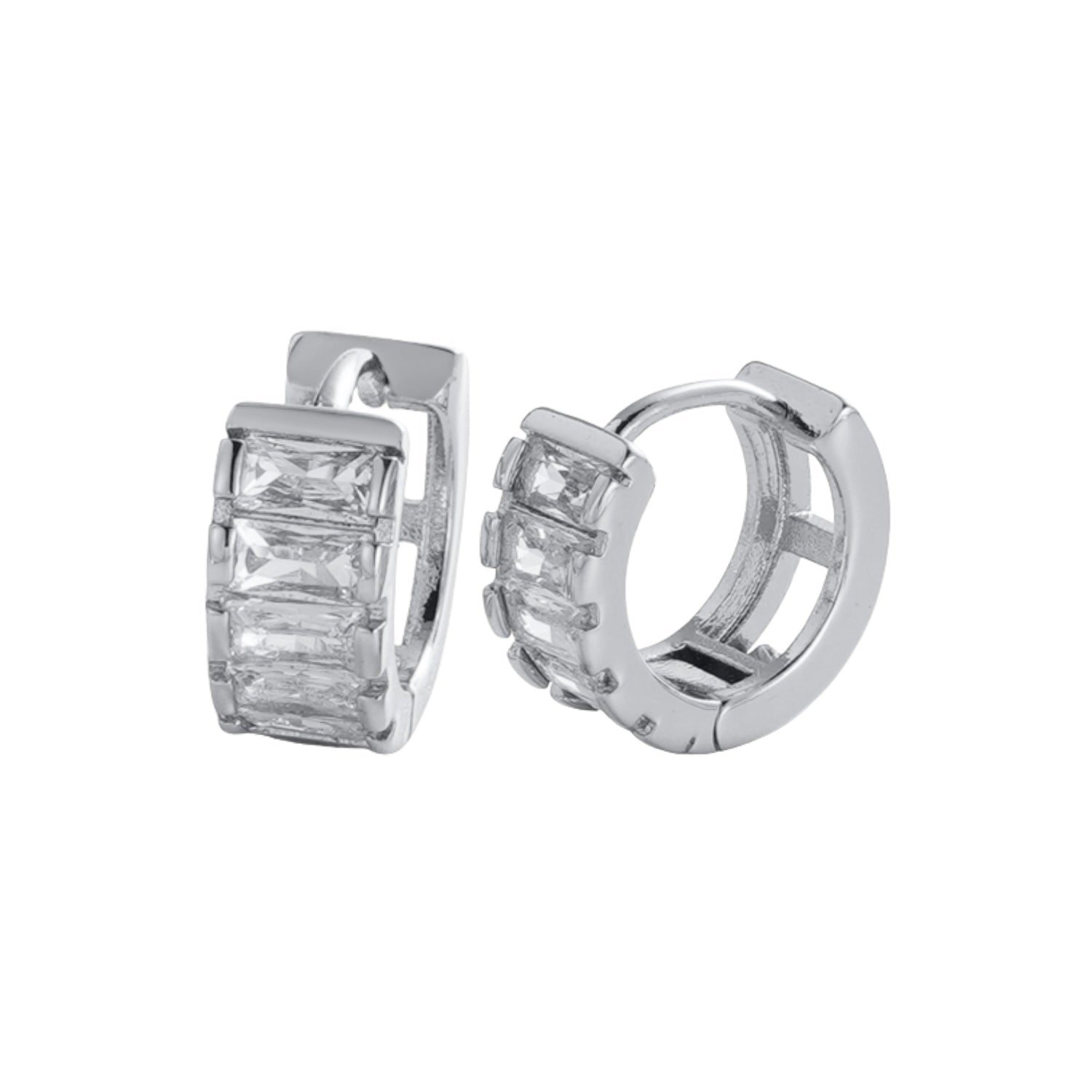 Kira Huggie Earrings - Silver