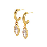 Eden Crystal Hoop Earrings - Gold