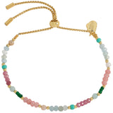 Green/Pink Bracelet - Gold Plated
