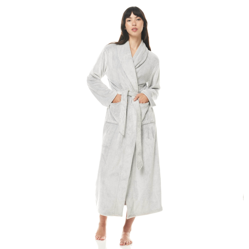 Desire Grey Long Plush Robe