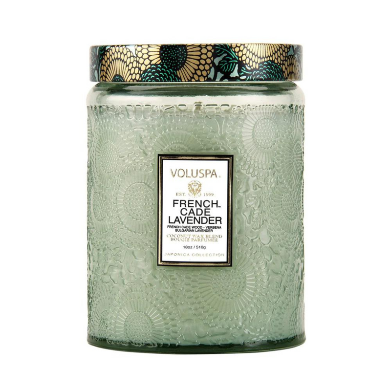 100 hr Glass Candle - French Cade & lavender
