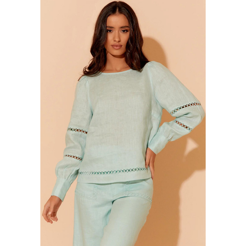 Greer Top - Lace Mint