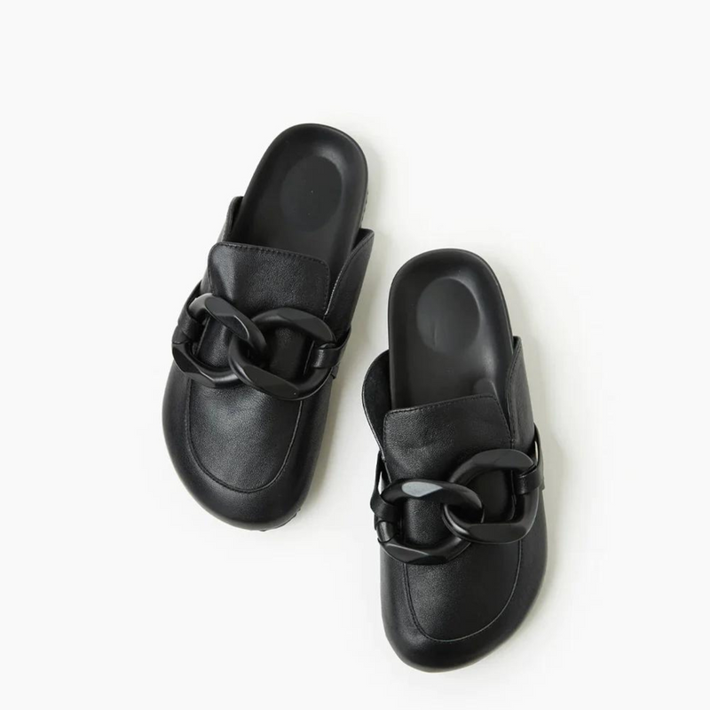 Porter Leather Mule - Black