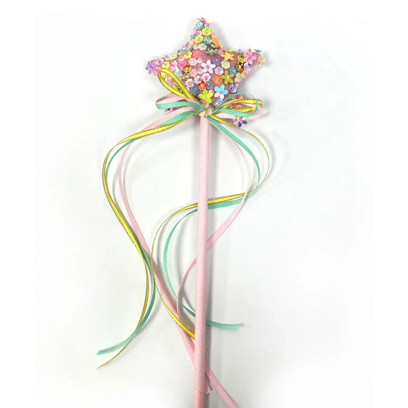 Floral Sequin Star Wand