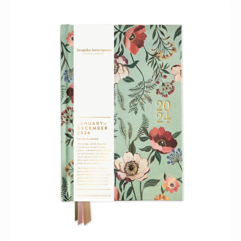 2024 Petite Linen Bound Planner - Wildflower