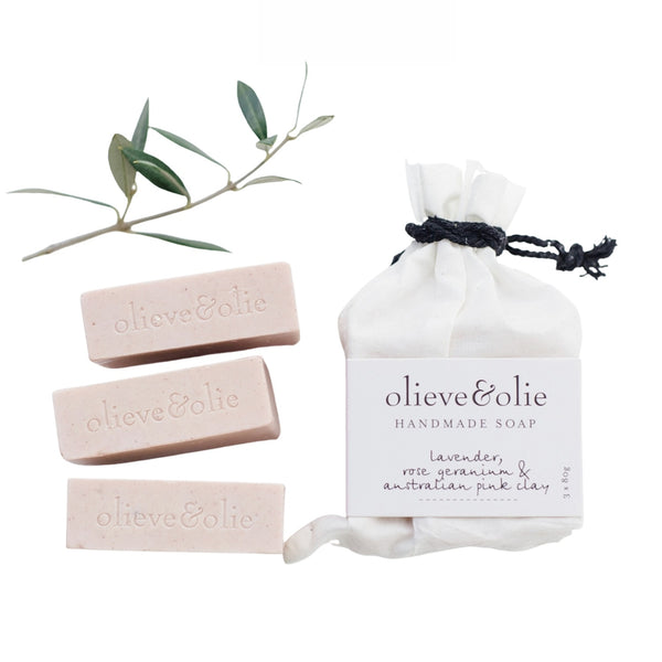 Rose Geranium & Pink Clay 3 Pack Soap - 240g