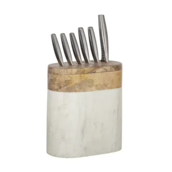 Mira Marble/Wood Knife Block 22x12x24cm