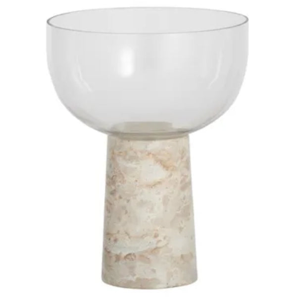 Fiva Glass/Marble Footed Bowl 25x33cm