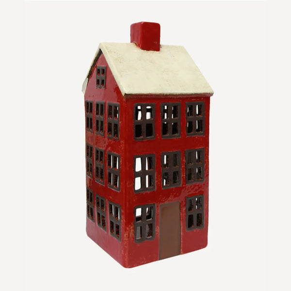 Alsace Tea Light Grande Chalet Red White