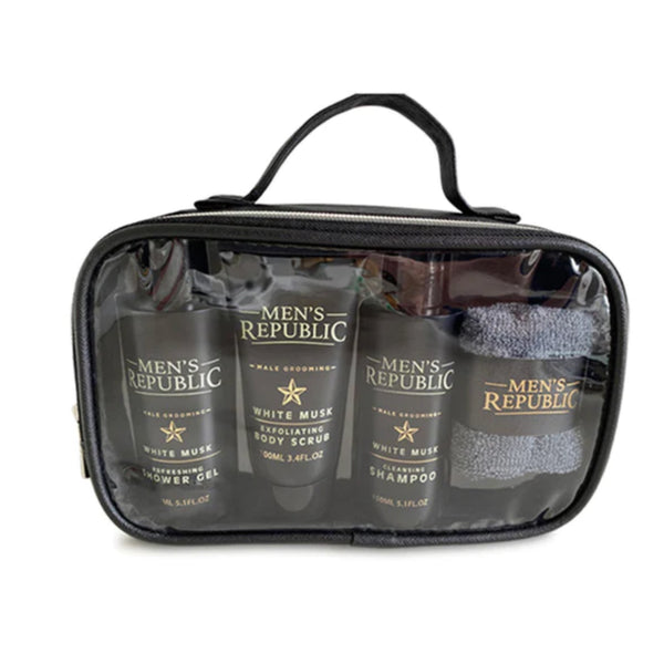 Men's 4pc Shower Cleansing Kit - Carry Bag