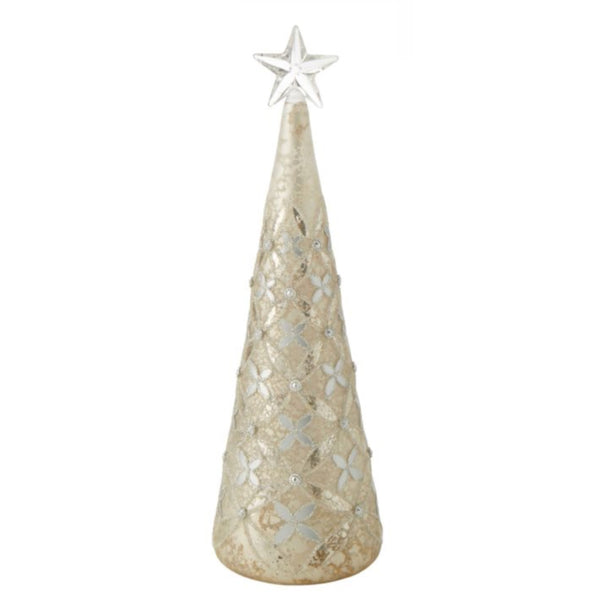 Clover Cone Tree w Light 9x9x28cm White
