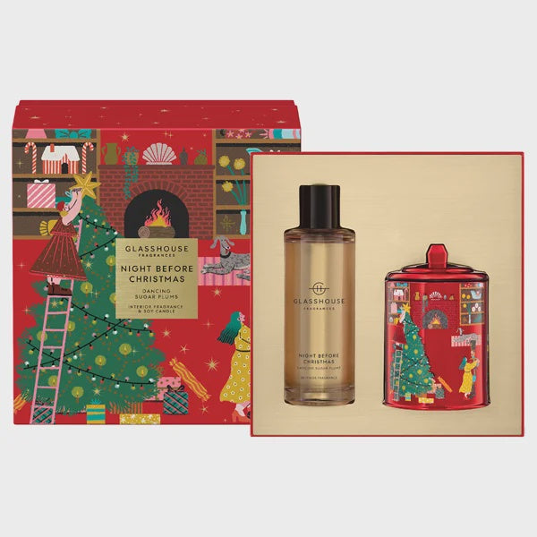 Glasshouse 200g Candle & 150ml Interior Fragrance Gift Set - Night Before Christmas