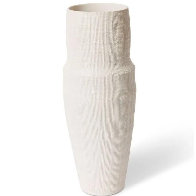 Atlas Vase 18x18x45cm - Hessian White