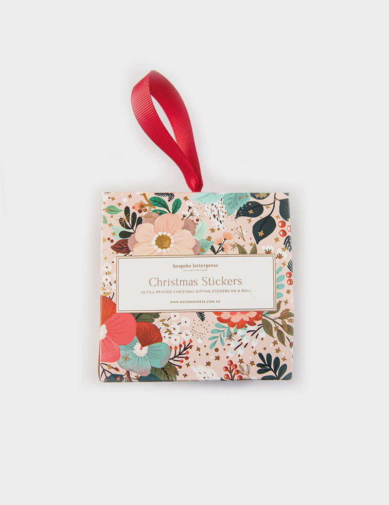 Floral Fields Christmas Stickers on a Roll - 40 pack