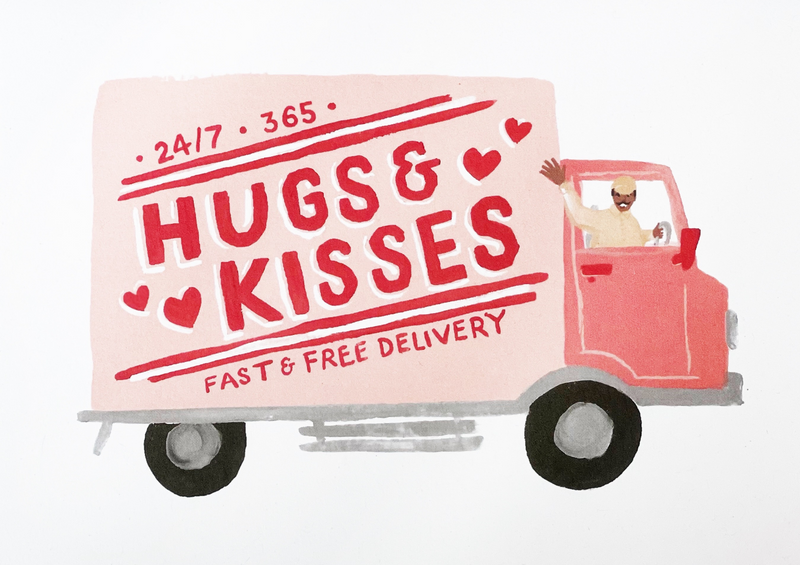 Hugs & Kisses Valentine's Day Card