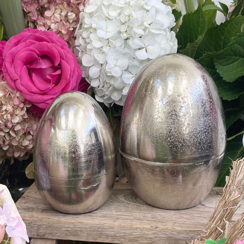 Silver Egg Trinket Box Small